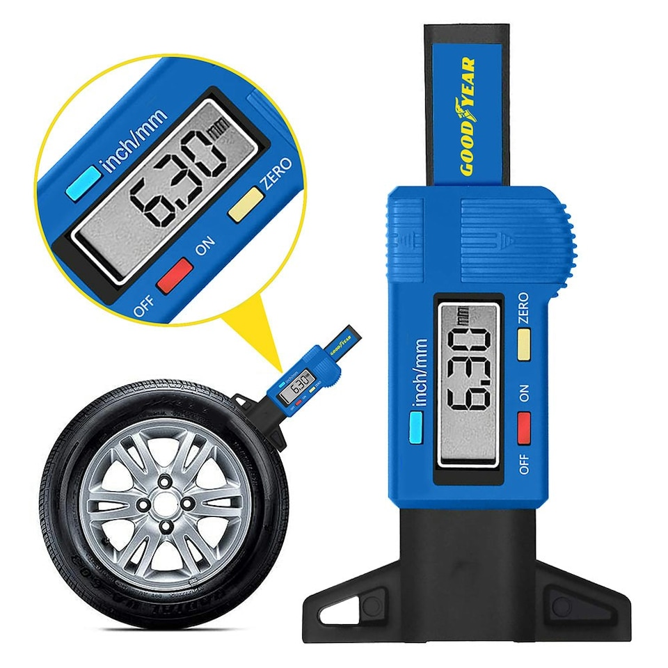 image 1 of Goodyear Digital Tyre Tread Depth Gauge Measuring Tool Car Van Trucks MOT