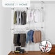 image 10 of House of Home Telescopic Double Rail Clothes Wardrobe Organise Hanging Rack Adjustable Storage | White | Not provided