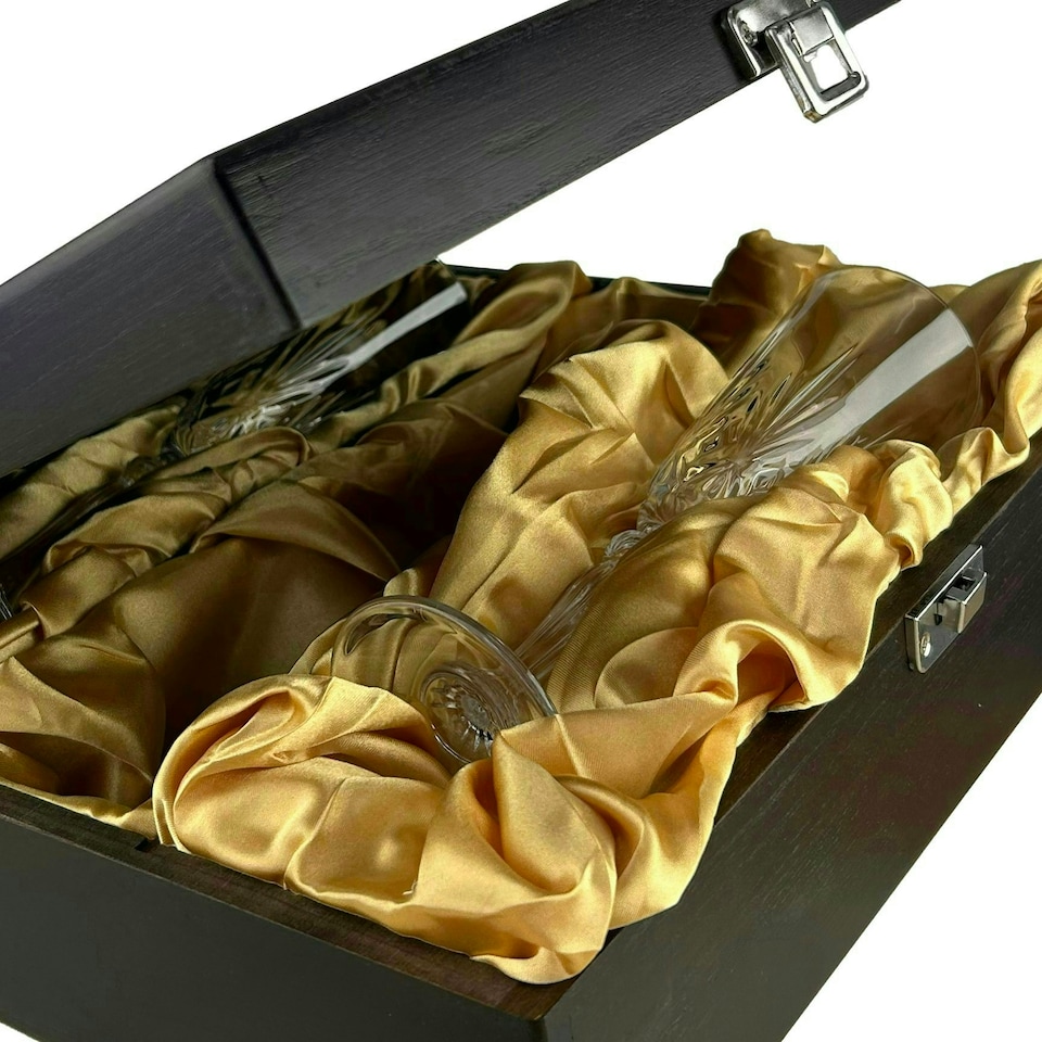 image 1 of Pol Roger Brut Reserve Champagne and Flutes in Wooden Hinged Presentation Box 75cl 12.5% abv