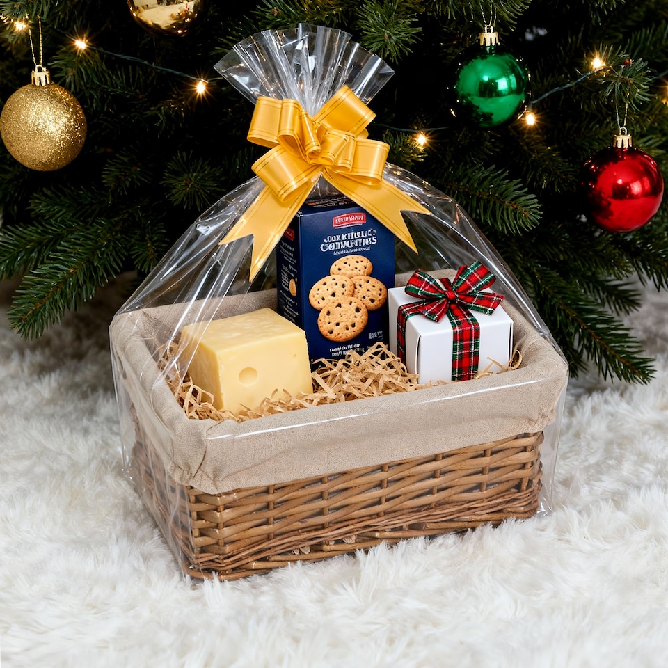 image 1 of Wickerfield Rectangular Wicker Storage Basket with Fabric Lining for Home Storage, Shelves & Gift Hampers