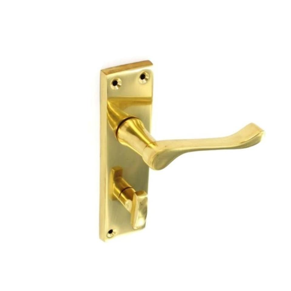 Securit Victorian Scroll Bathroom Handles (1 Pair) - Brass - 150mm