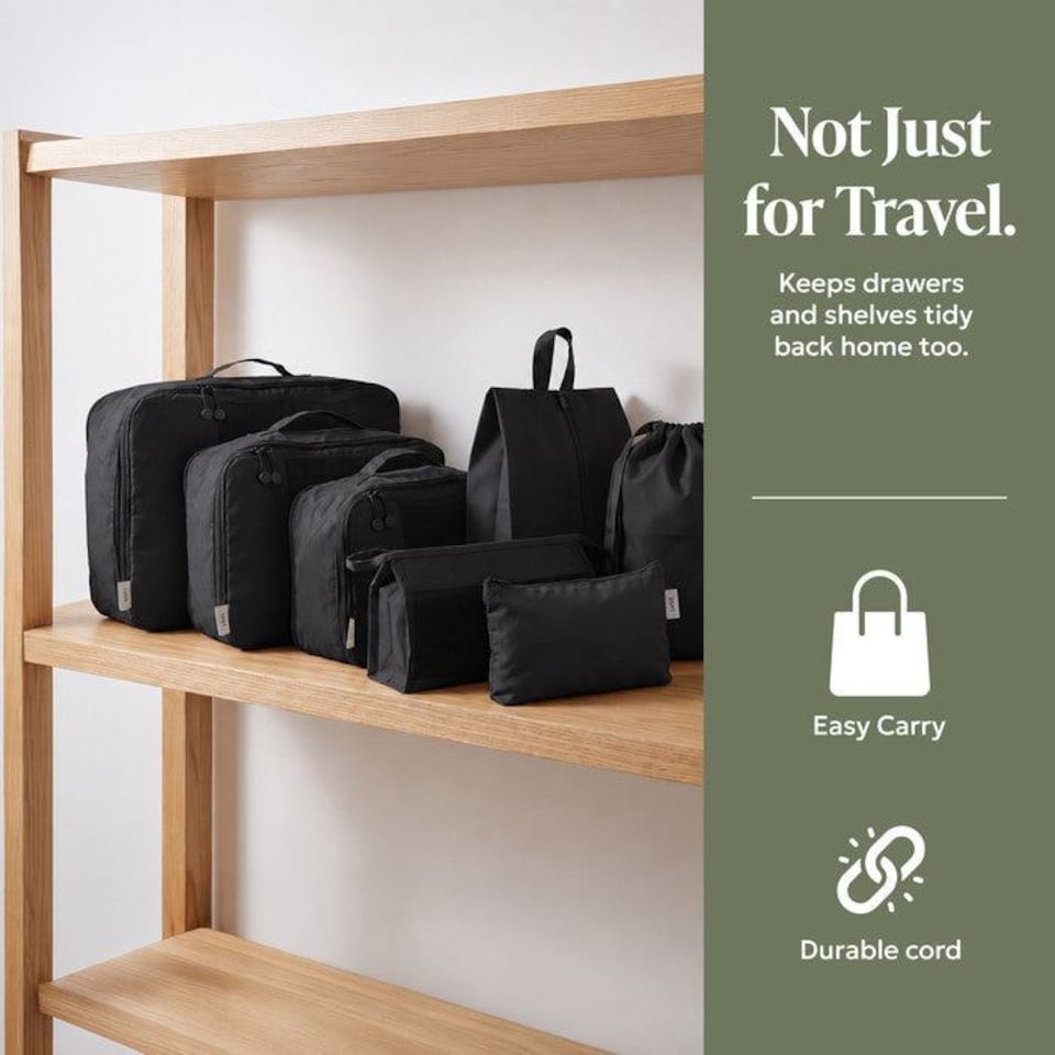 image 1 of Lugg Compression Packing Cubes 8 Piece Travel Suitcase Organiser Set