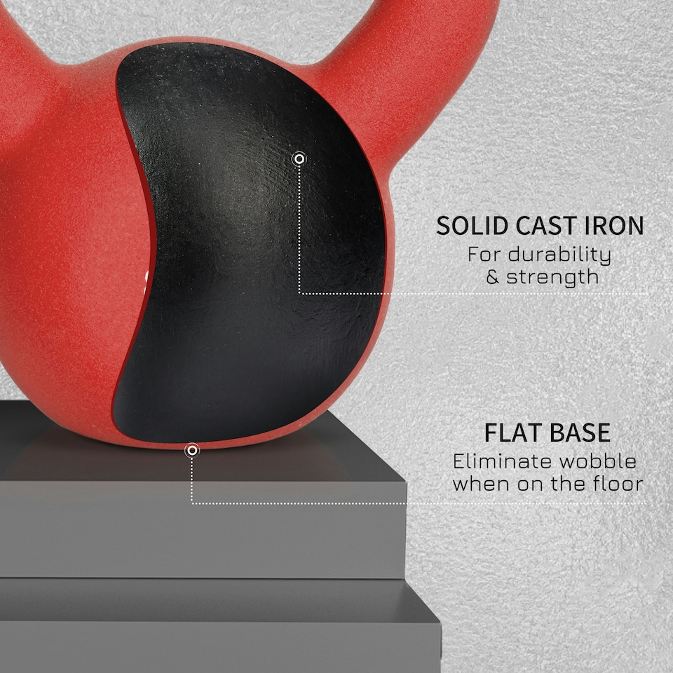 image 1 of HOMCOM Soft Kettlebell, Kettle Bell with Non-Slip Handle for Home Gym Weight Lifting and Strength Training Red | 10
