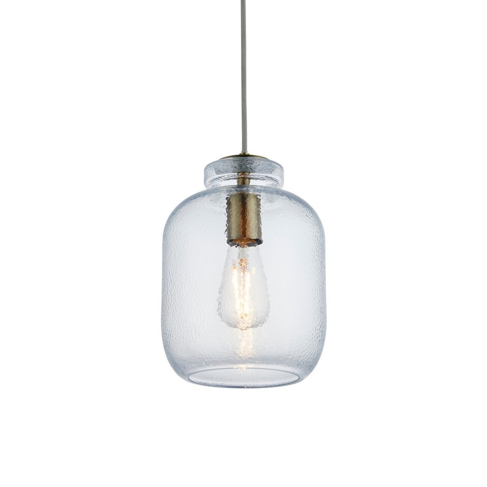 image 1 of Lyra Dome Ceiling Pendant Textured Glass