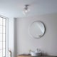 image 5 of Cheston Semi Flush Ceiling Light Chrome, Clear Ribbed Glass Globe Shade, IP44
