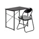 image 1 of Harbour Housewares Wooden Computer Desk & Chair Set - Black/Black | Black | Black/Black