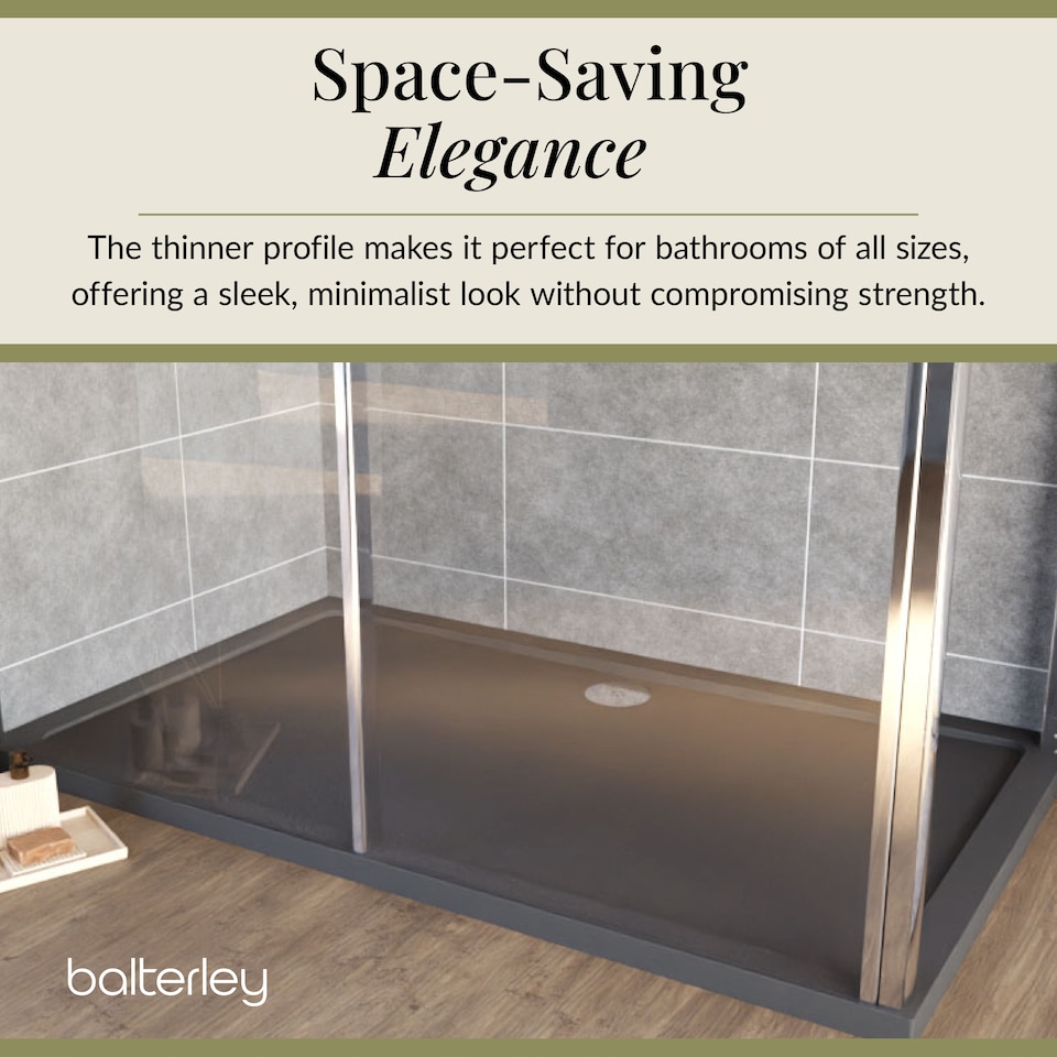 image 1 of Balterley Premium Rectangular Shower Tray | Grey | Grey Slate | 1