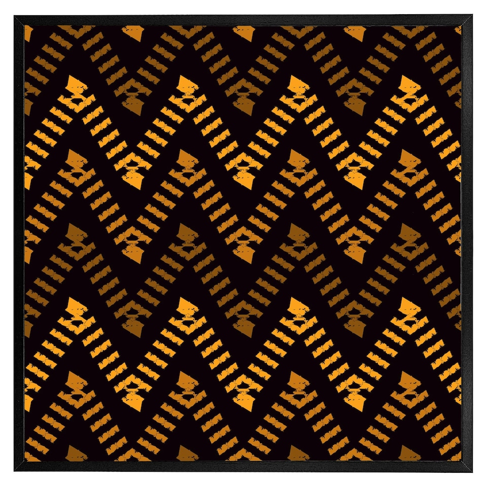image 1 of Freehand horizontal zigzag chevron stripes boho chic (Picutre Frame) Brown | M