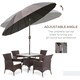 image 5 of Outsunny 2.5m Shanghai Garden Parasol Umbrella with Crank  Tilt, Adjustable Outdoor Sun Shade, Grey