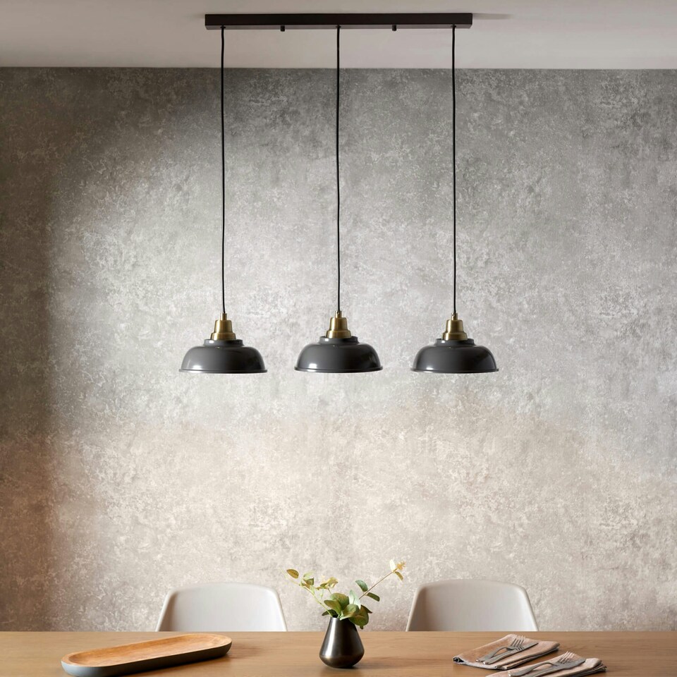 image 1 of Bakewell Grey Bar Pendant Grey