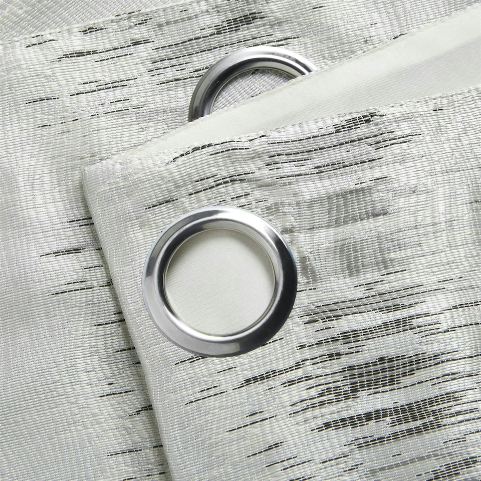 image 1 of Reflect Ring Top Lined Curtains - 117cm x 137cm - Silver