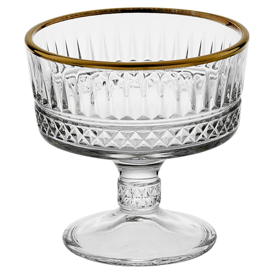 image 1 of Glass Dessert Bowls Ice Cream Sundae Fruit Cocktail Pudding Footed Dessert Cups | Clear | Clear | Set of 4