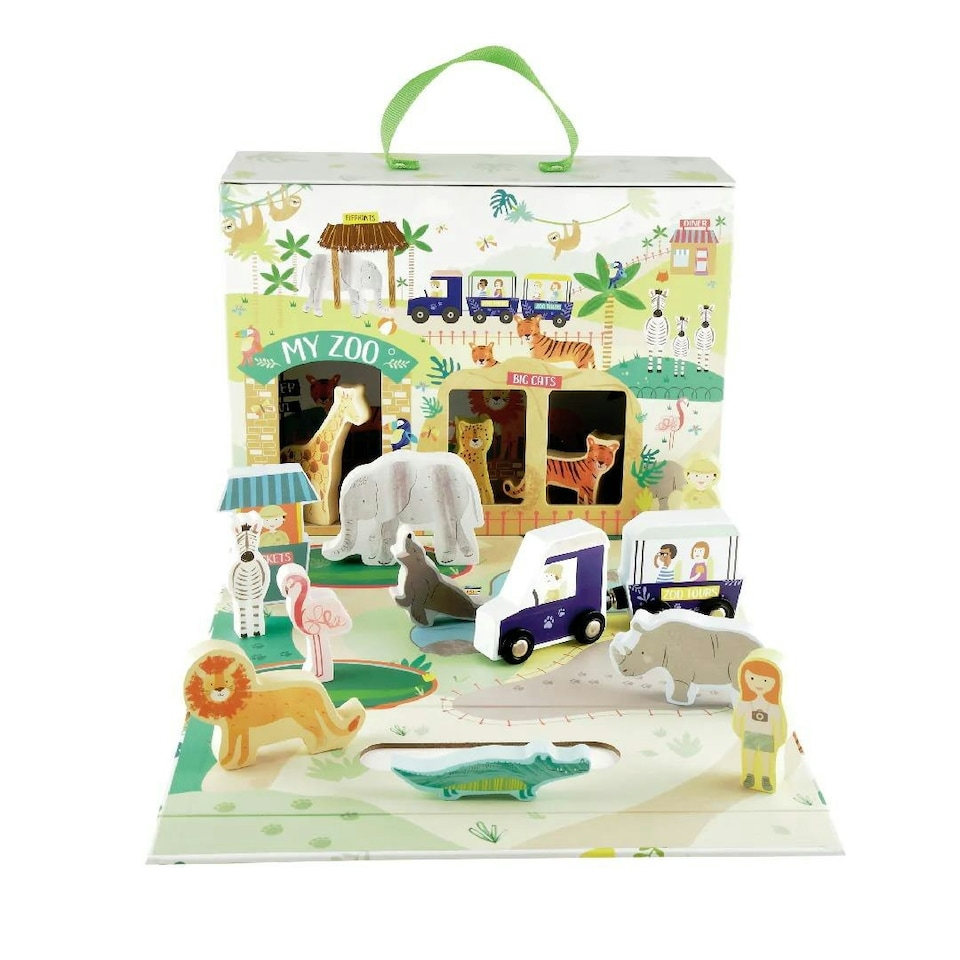 image 1 of Floss & Rock Kids Jungle Zoo Playset 15pcs