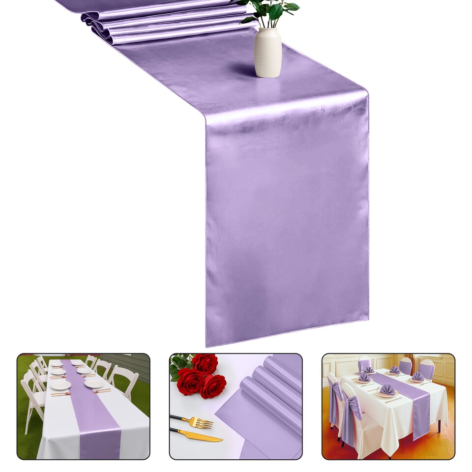 image 1 of Satin Table Runner for Dining Table - 11 x 108 Inch