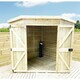 image 2 of 9 x 9 CORNER Pressure Treated Wooden Workshop / Garden Shed + Windows + Lock  (9' x 9' / 9ft x 9ft) (9x9)