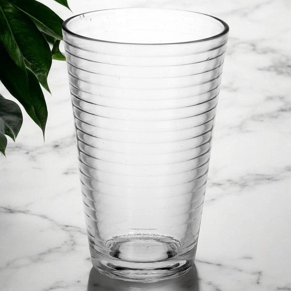 image 1 of 300ml Drinking Glasses Sets Glassware Cup Patterned Water Juice Cocktail Tumbler | Clear | Clear | Set of 12 London