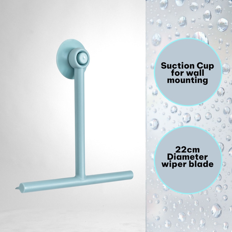 image 1 of Showerdrape Rocco Duck Egg Bathroom Shower Squeegee | Blue | 1