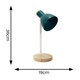 image 3 of ValueLights Woody Teal Metal Dome Shade Wooden Base Desk Task Adjustable Table Lamp