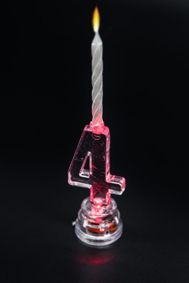 image 1 of Number 4 Colour Changing Birthday Candle | Clear