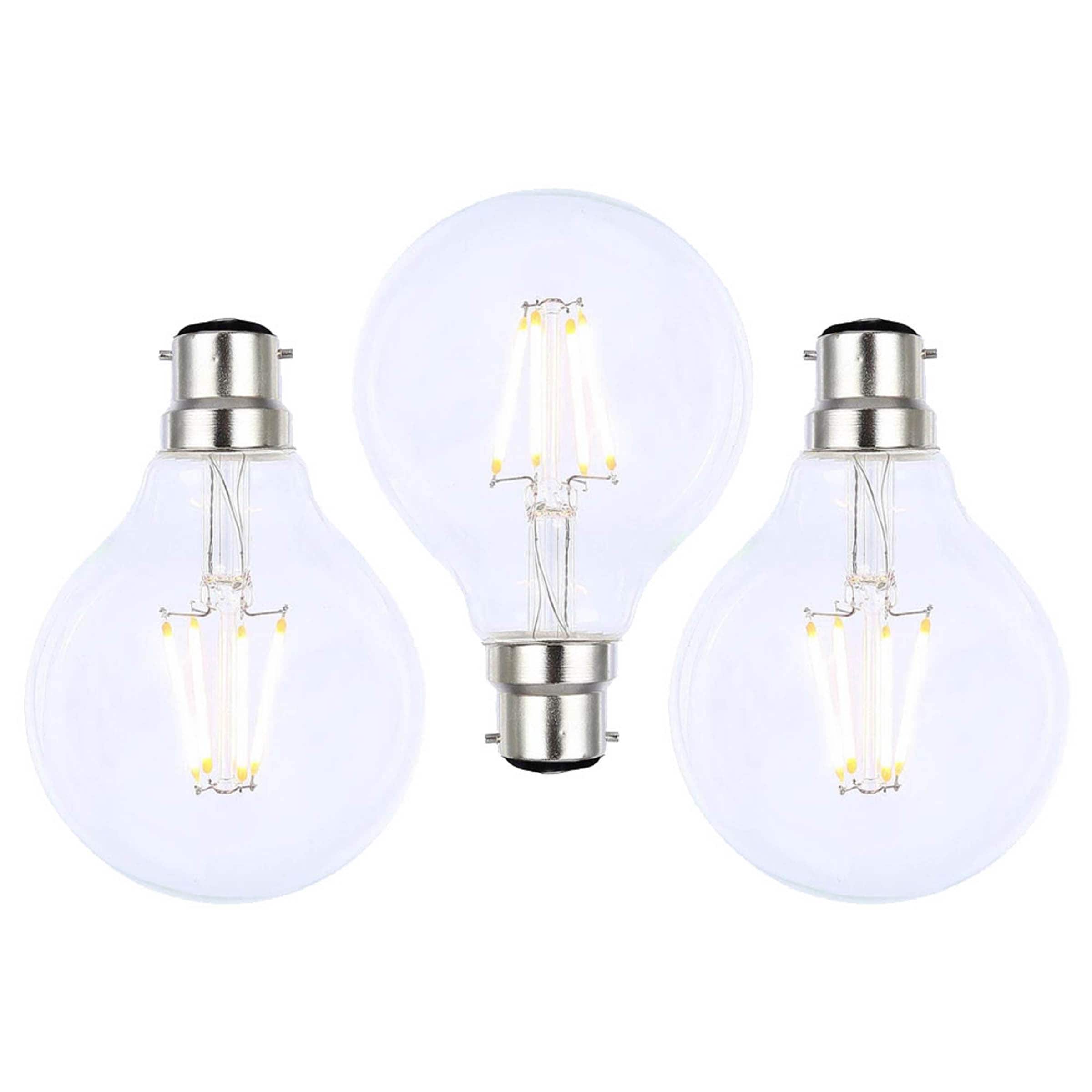 BHS Lighting Pack of 3 4W B22 Bayonet Cap Globe Bulb in Clear