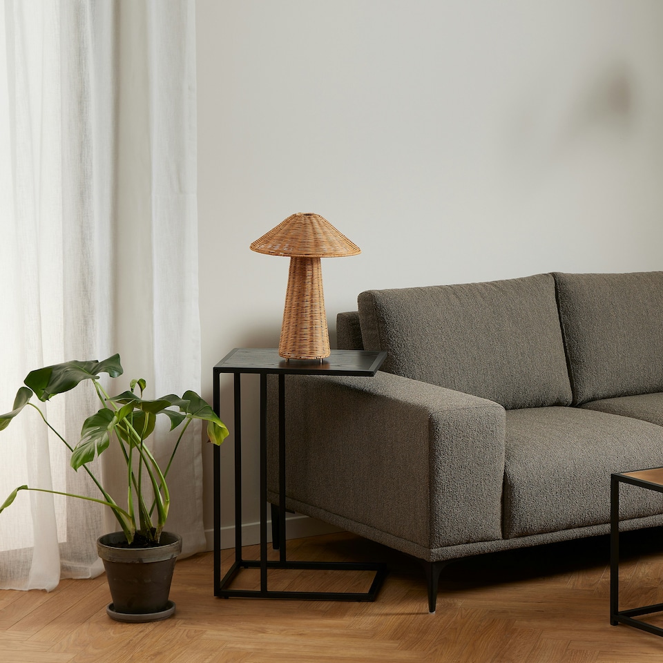 image 1 of Seaford Black Metal Side Table with Black Top