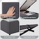 image 4 of Vida Designs Veronica Single Lift Up Linen Ottoman Storage Bed Frame, Dark Grey