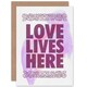 image 1 of Love Lives Here Partner Anniversary Love Valentines Day Card