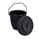 image 5 of Coal Bucket & Lid Black Plastic Ash Tidy Bin Coal Carrier Fire Log Burner Kindling