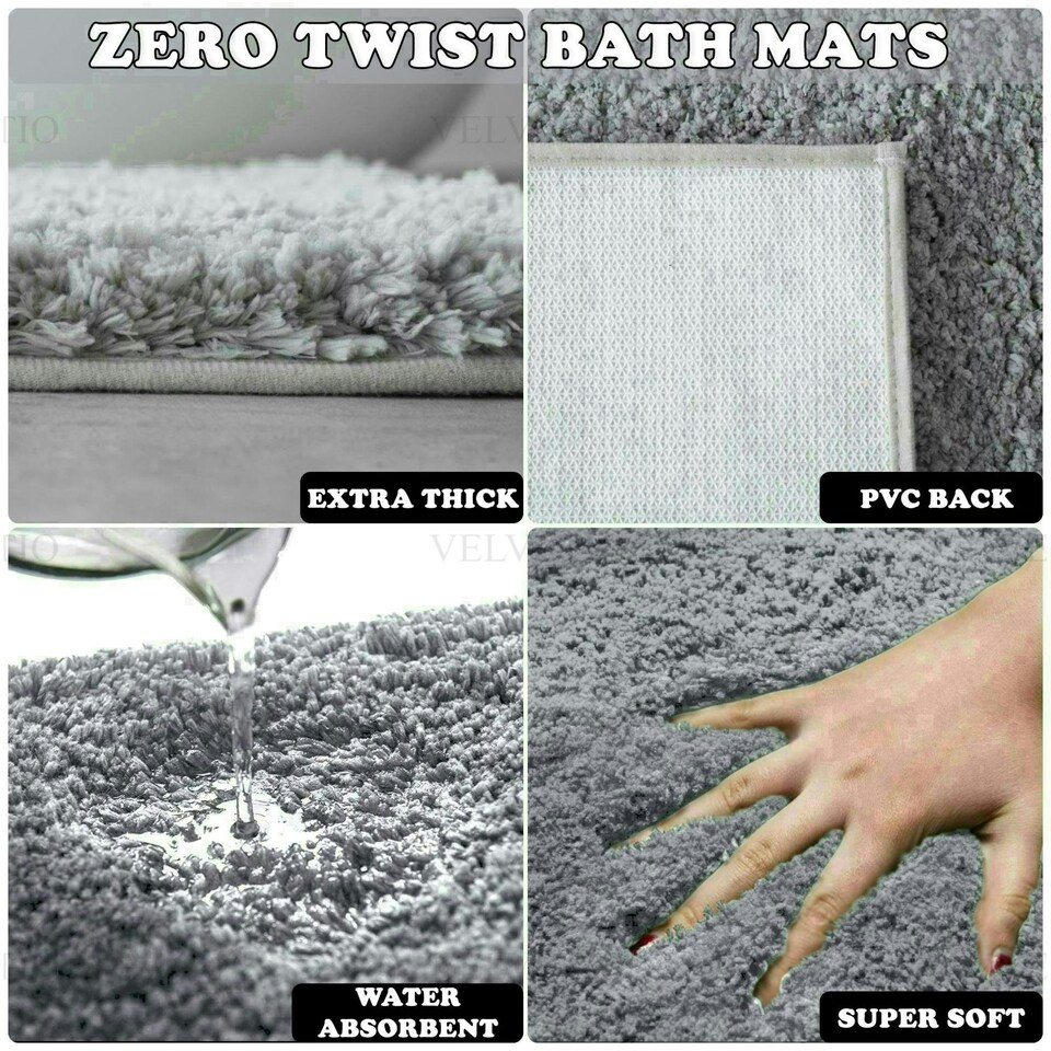 image 1 of VELVETIO Bath Mats & Pedestal Mat Set Anti Slip Super Soft Water Absorbent Pink | Blush Pink