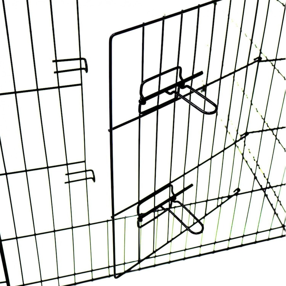 image 1 of Oypla 91cm Large Folding Pet Dog Rabbit Run Play Pen Cage Enclosure Fence Black
