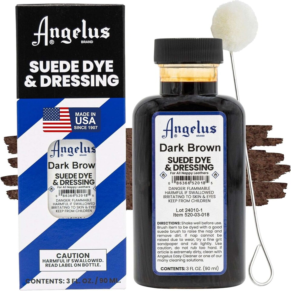 image 1 of Angelus Suede Dye and Dressing - Restore and Protect Delicate Suede 3oz | Brown | Dark Brown