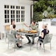 image 2 of Outsunny 5 Piece PE Rattan Garden Dining Set with Cushions, Light Grey