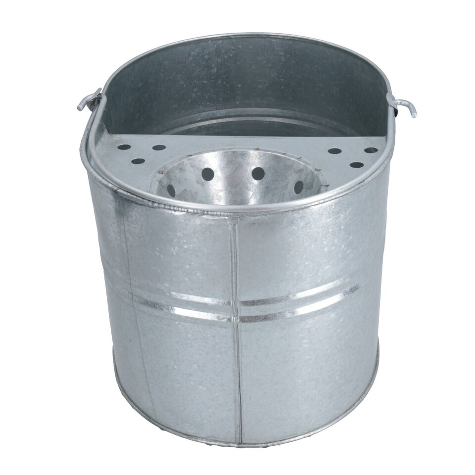 image 1 of 14L Galvanised Metal Mop Bucket Metal Kitchen Bathroom Home Floor Cleaning
