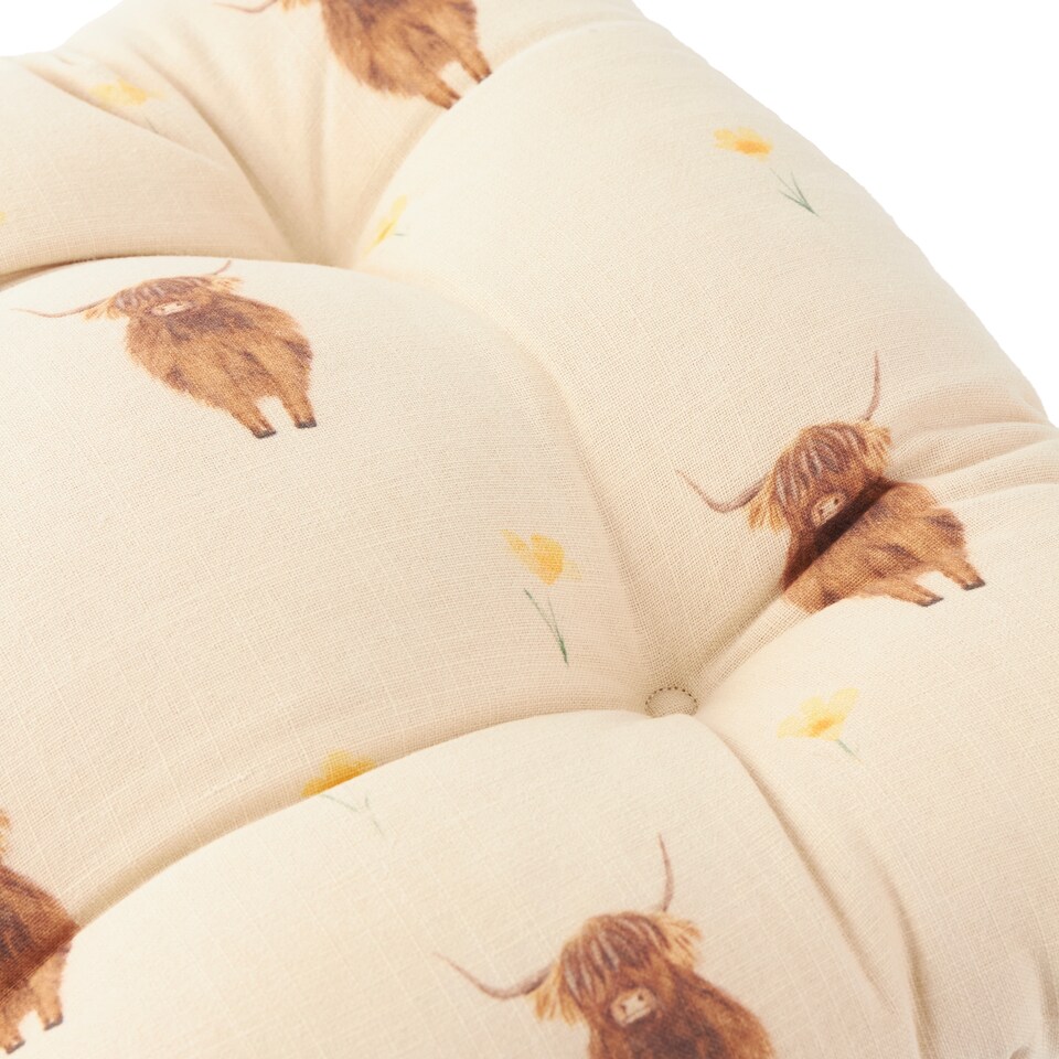 image 1 of Wylder Ramble Highland Cow 2 Pack Cotton Slub Seat Pads