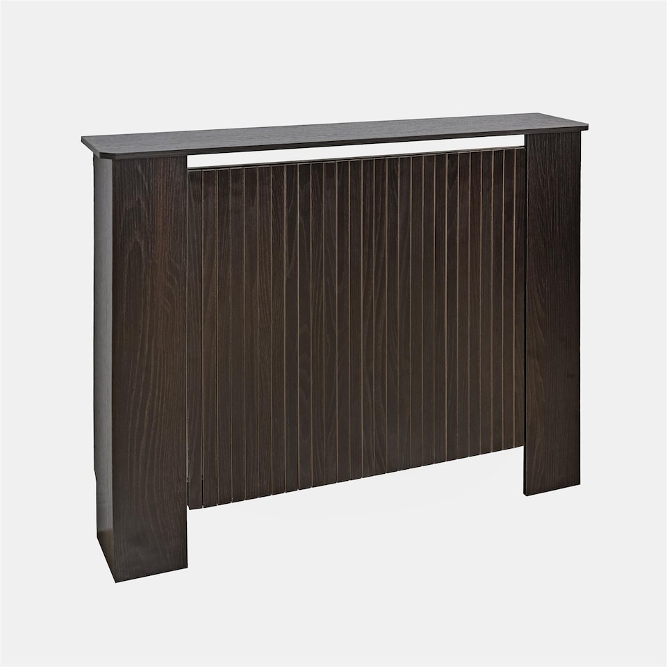 image 1 of OHS Ribbed Medium Radiator Cover Slatted Engineered Wood | Brown | Dark Brown Wood