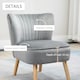 image 4 of HOMCOM Velvet-Feel Accent Chair w/ Ottoman Tub Seat Padding Wood Legs Light Grey