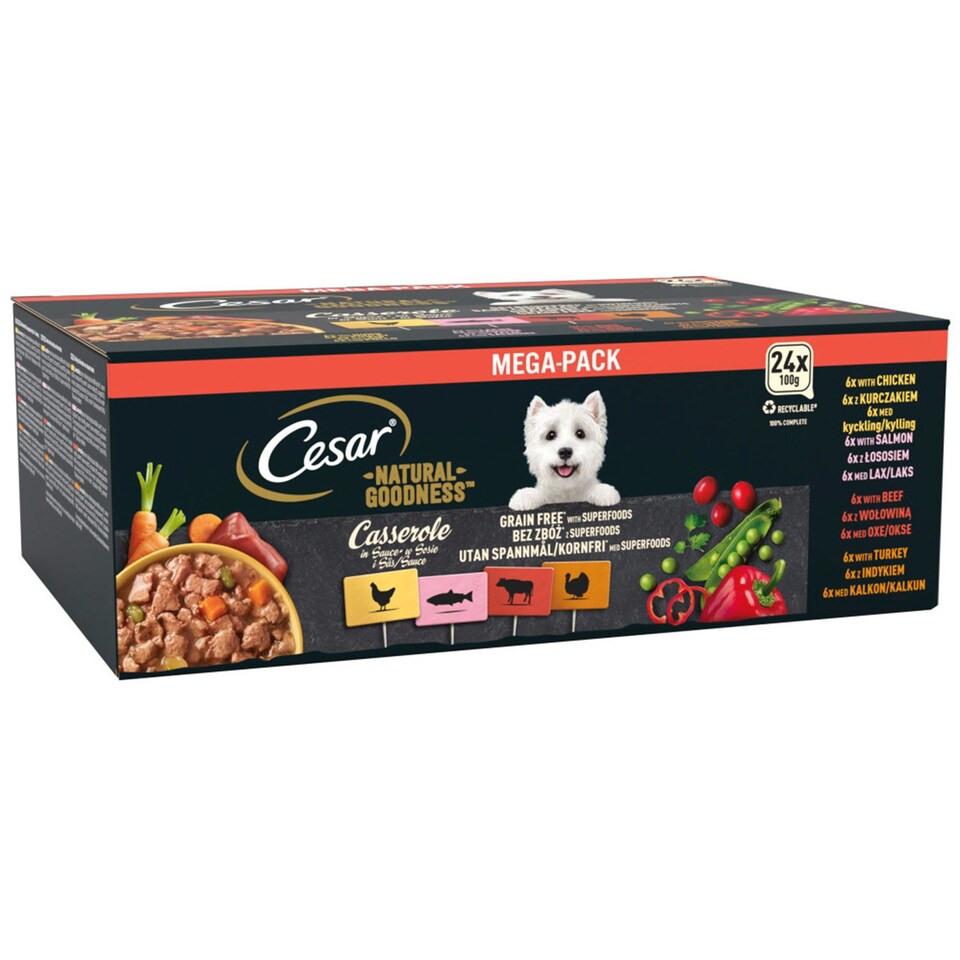 image 1 of 48 x 100g Cesar Natural Goodness Grain Free Adult Dog Food Trays Mixed Gravy
