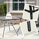 image 5 of Outsunny Faux-marbled Patio Table with Umbrella Hole Steel Frame for Balcony