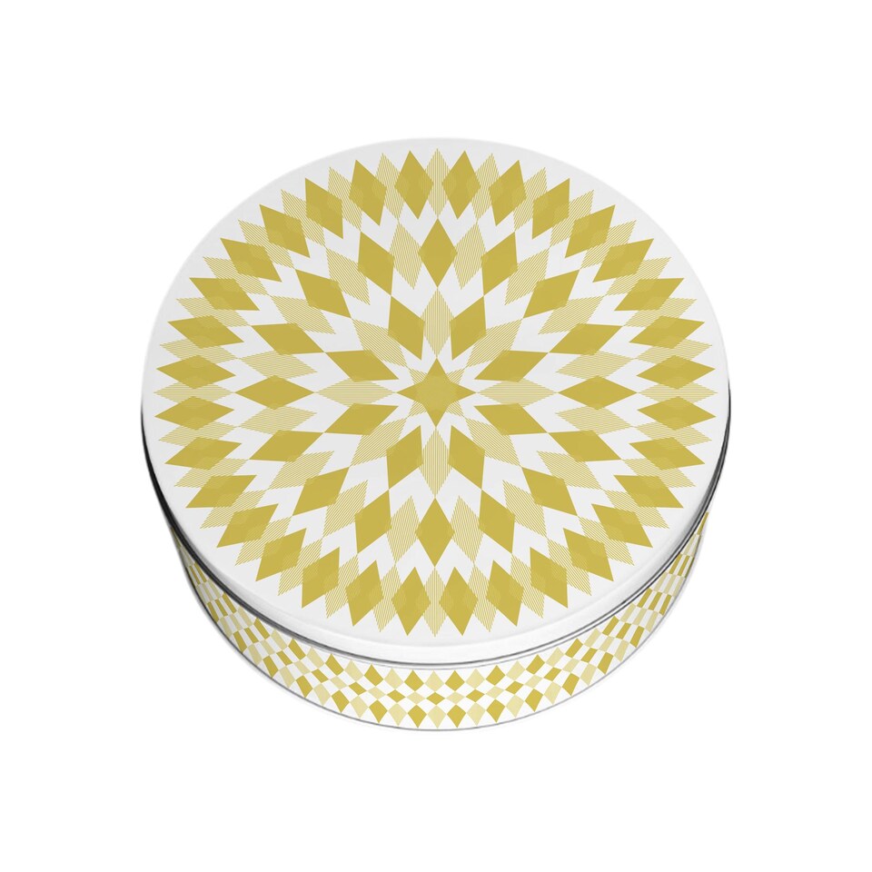 image 1 of Yellow Argyle Pattern Round Cake Tin