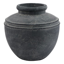 Hill Interiors Amalfi Water Pot - Grey - 30cm x 31cm x 31cm