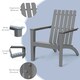 image 7 of COSTWAY Wood Adirondack Chair Outdoor Patio Chair Grey Grey