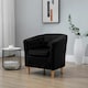 image 2 of Clio Studded Velvet Tub Chair - Black