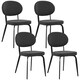 image 1 of HOMCOM Set of 4 Sherpa Dining Chairs Boucle Kitchen Chairs with Back 