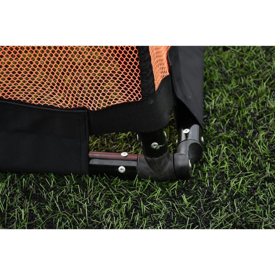 image 1 of Precision Aluminium Folding Football Goal - Coral/Black - One Size