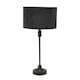 image 1 of ValueLights Maggie Black Candlestick Table Lamp Black Velvet Shade | Black