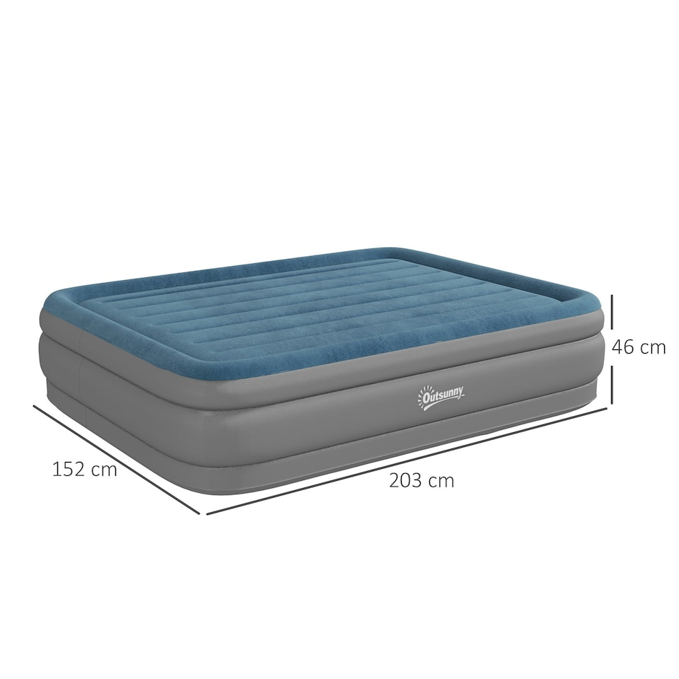 image 1 of Outsunny King Inflatable Mattress with Electric Pump, 203 x 152 x 46cm