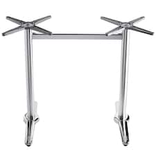 Monomer Aluminium Double Table Base Silver