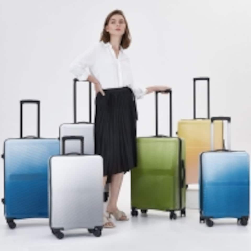 image 1 of 24-inch Premium Lightweight Carry-on Hand Luggage,Durable ABS+PC Hardshell,Zipper Closing with TSA Lock, 4 Spinner Wheels