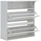 image 7 of GFW Galicia Wall Hanging Two Tier Shoe Cabinet - White