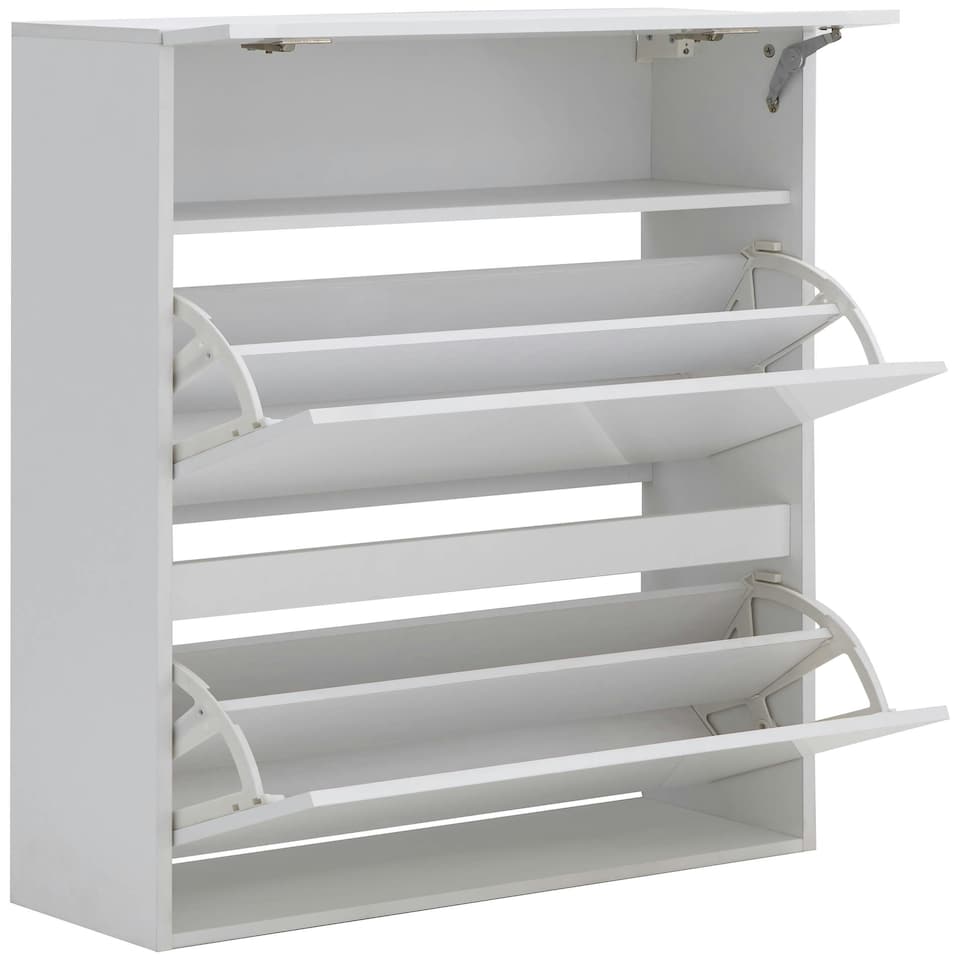 image 1 of GFW Galicia Wall Hanging Two Tier Shoe Cabinet - White